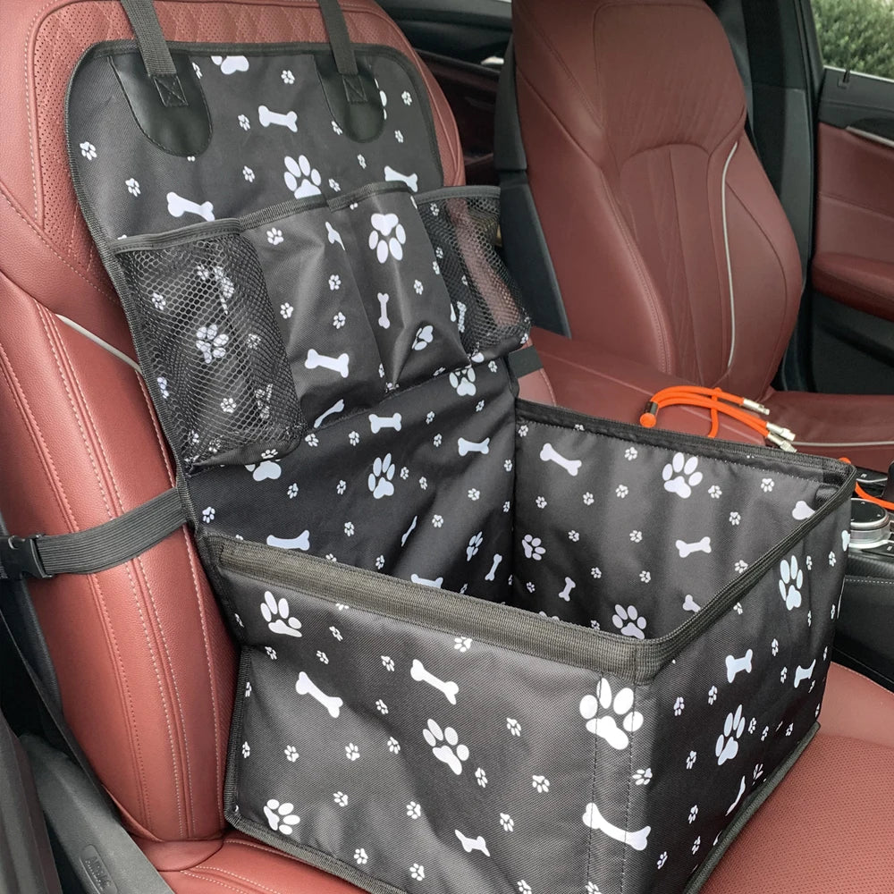 Dog Car Seat with Storage Pockets - Wavy Moon