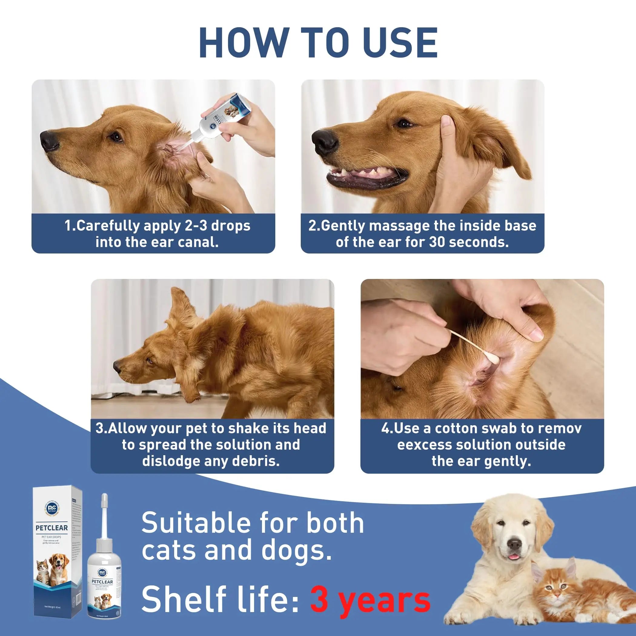 Pet Ear Drops Earwax Cleaner - Wavy Moon