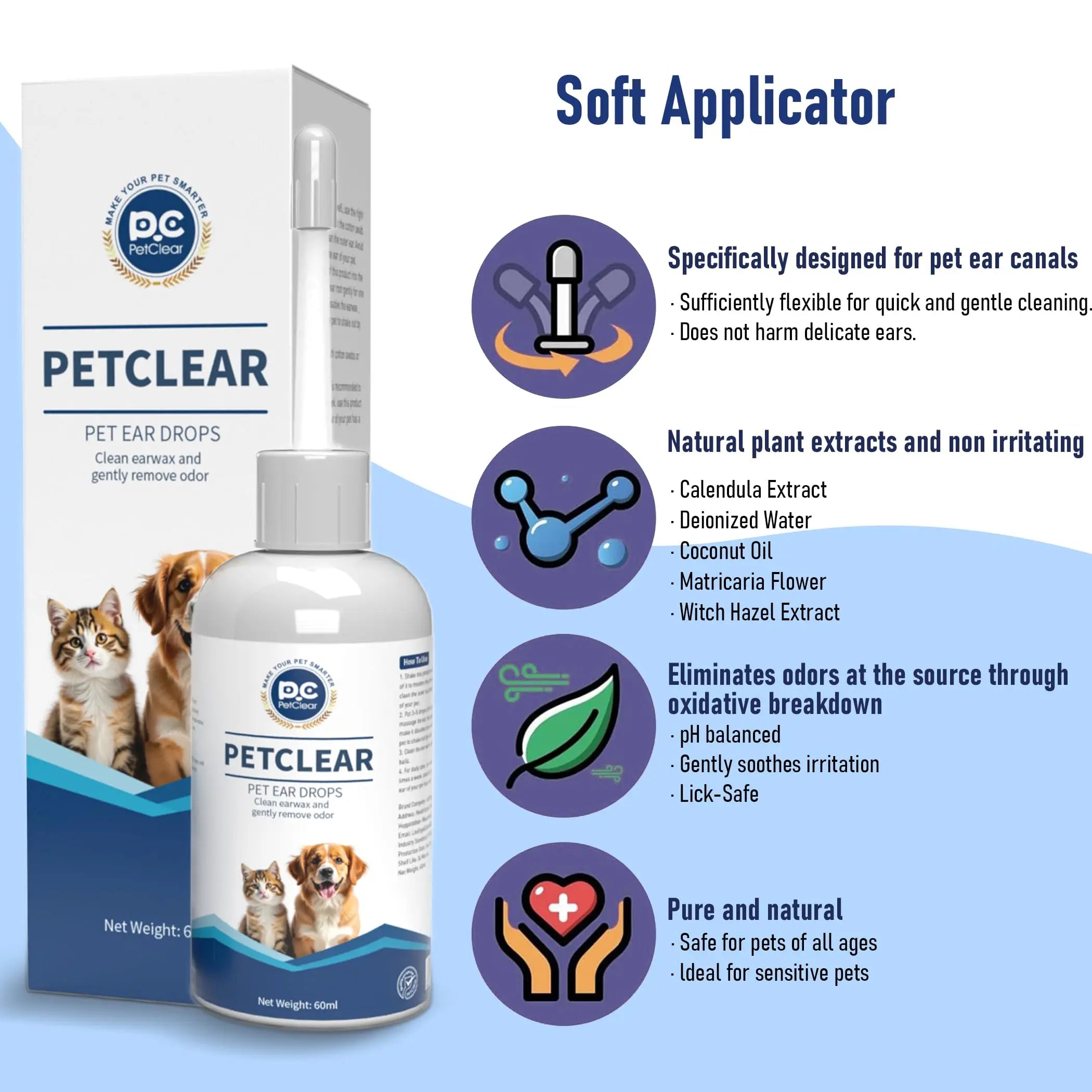 Pet Ear Drops Earwax Cleaner - Wavy Moon