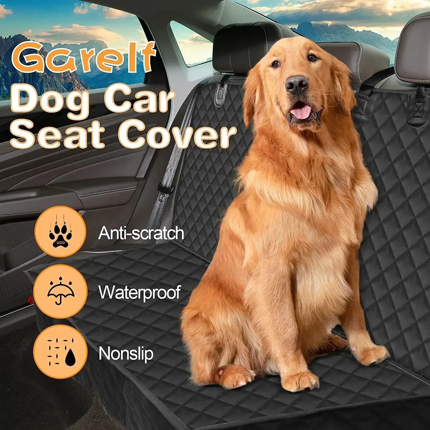 Dog car seat cushion - Wavy Moon