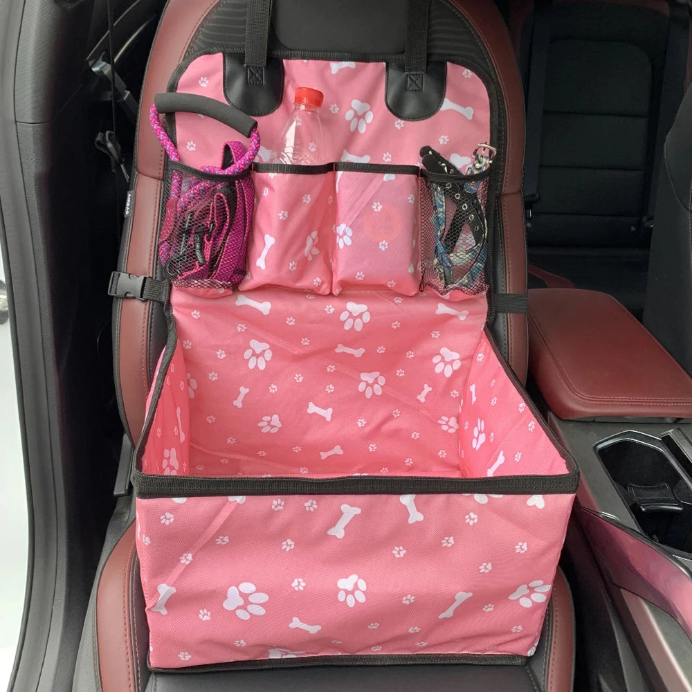 Dog Car Seat with Storage Pockets - Wavy Moon