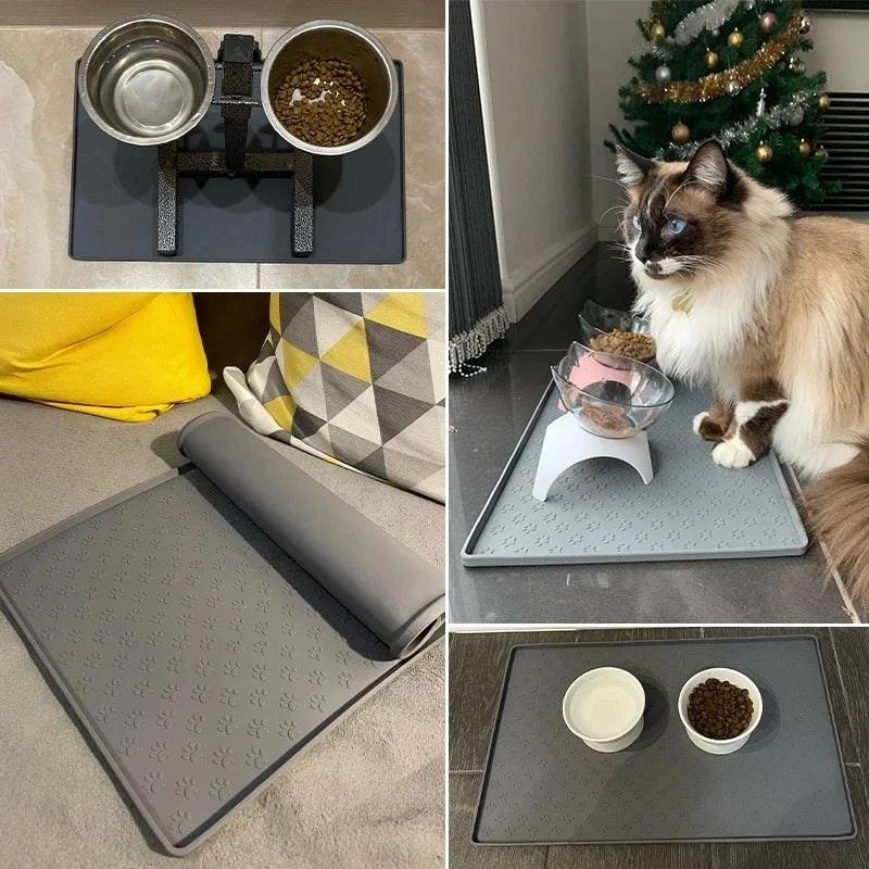 Pet Placemat Dog Drinking Feeding Placemat Feeder Mats - Wavy Moon