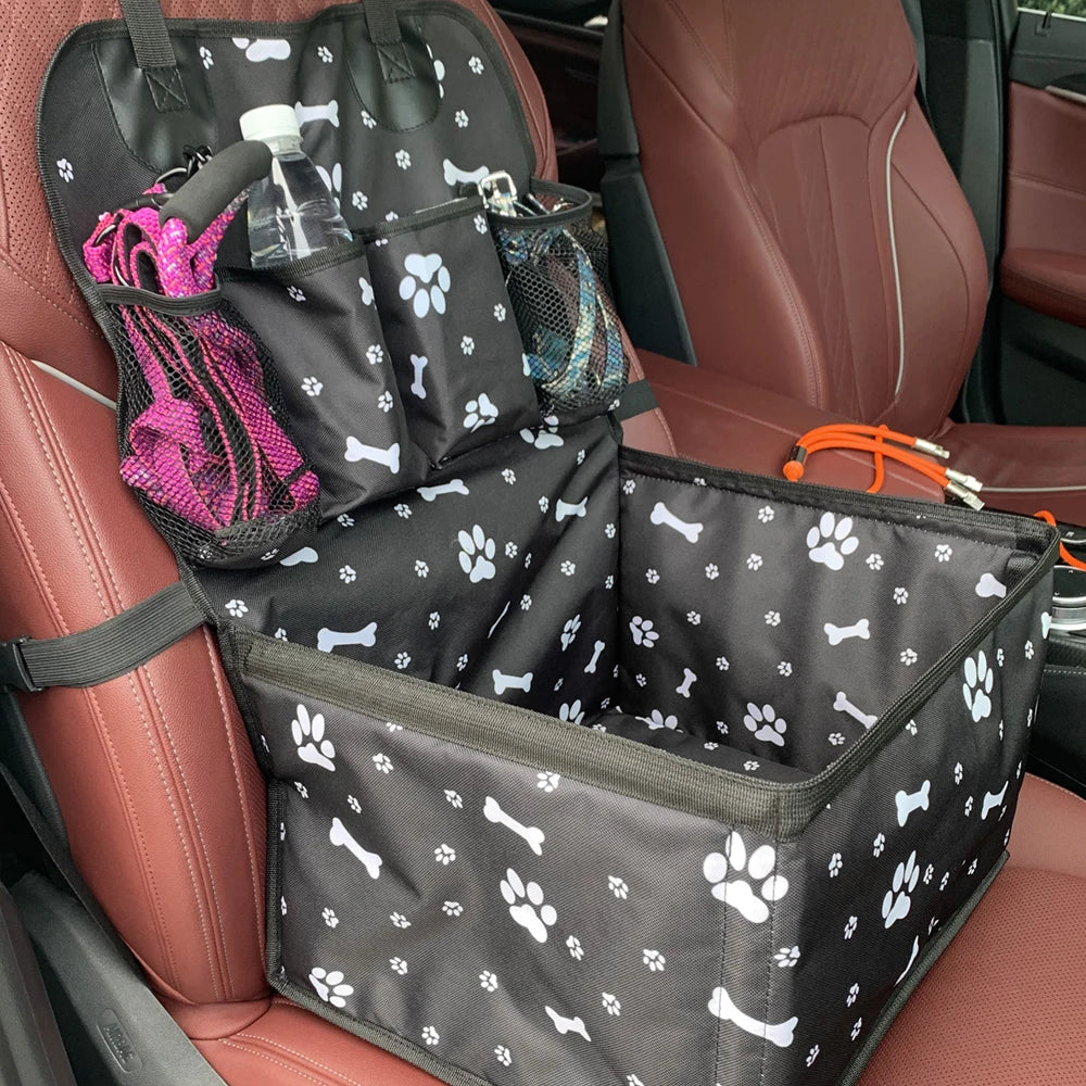 Dog Car Seat with Storage Pockets - Wavy Moon