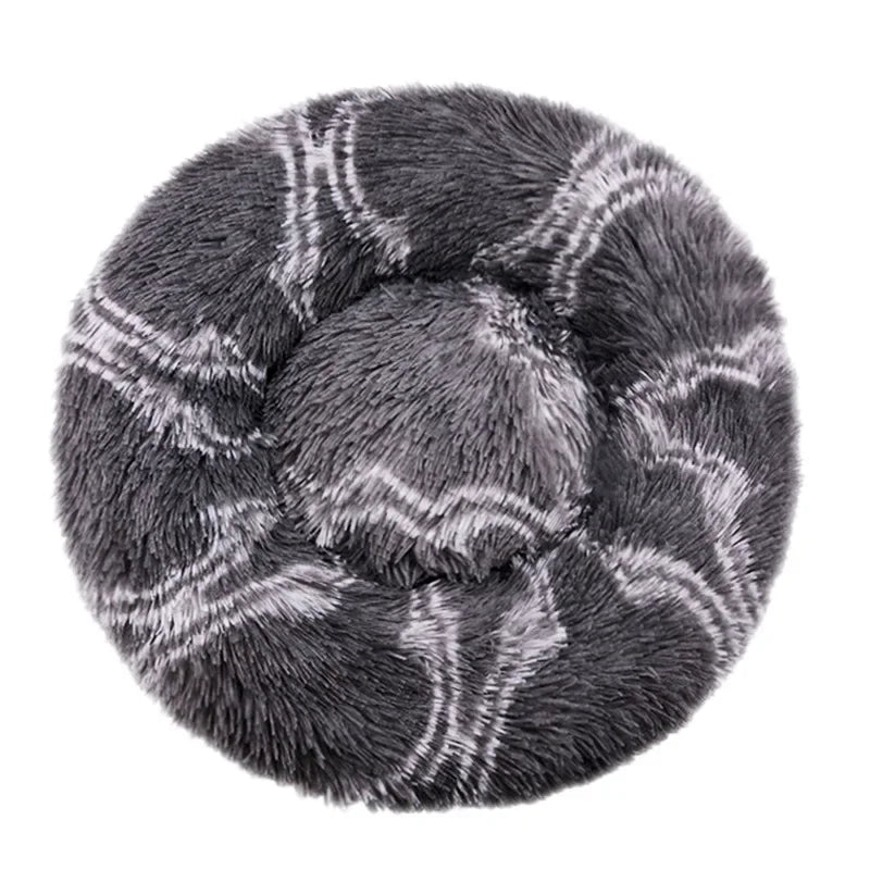 Round Soft Pet Bed - Wavy Moon