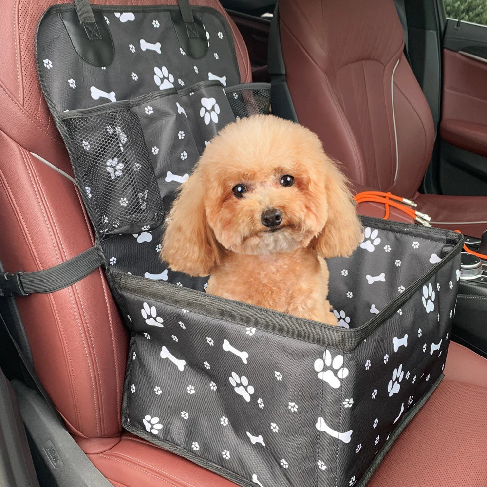 Dog Car Seat with Storage Pockets - Wavy Moon