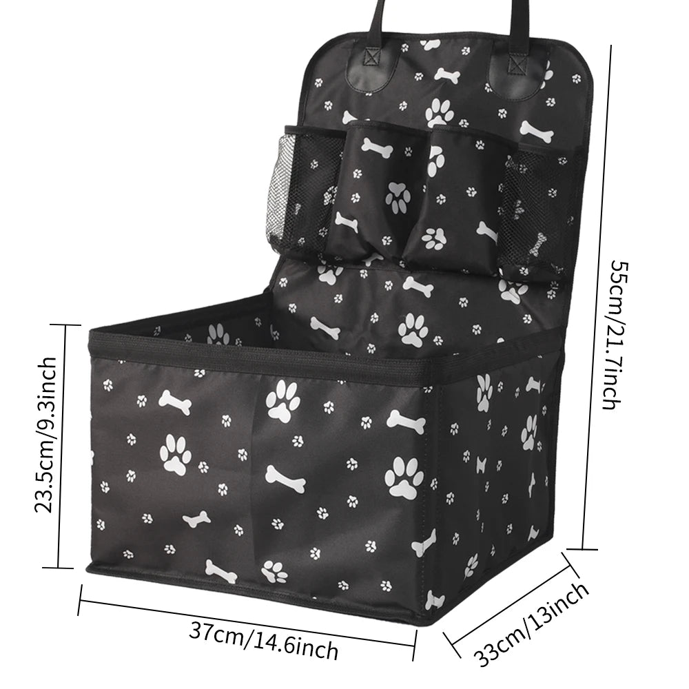 Dog Car Seat with Storage Pockets - Wavy Moon