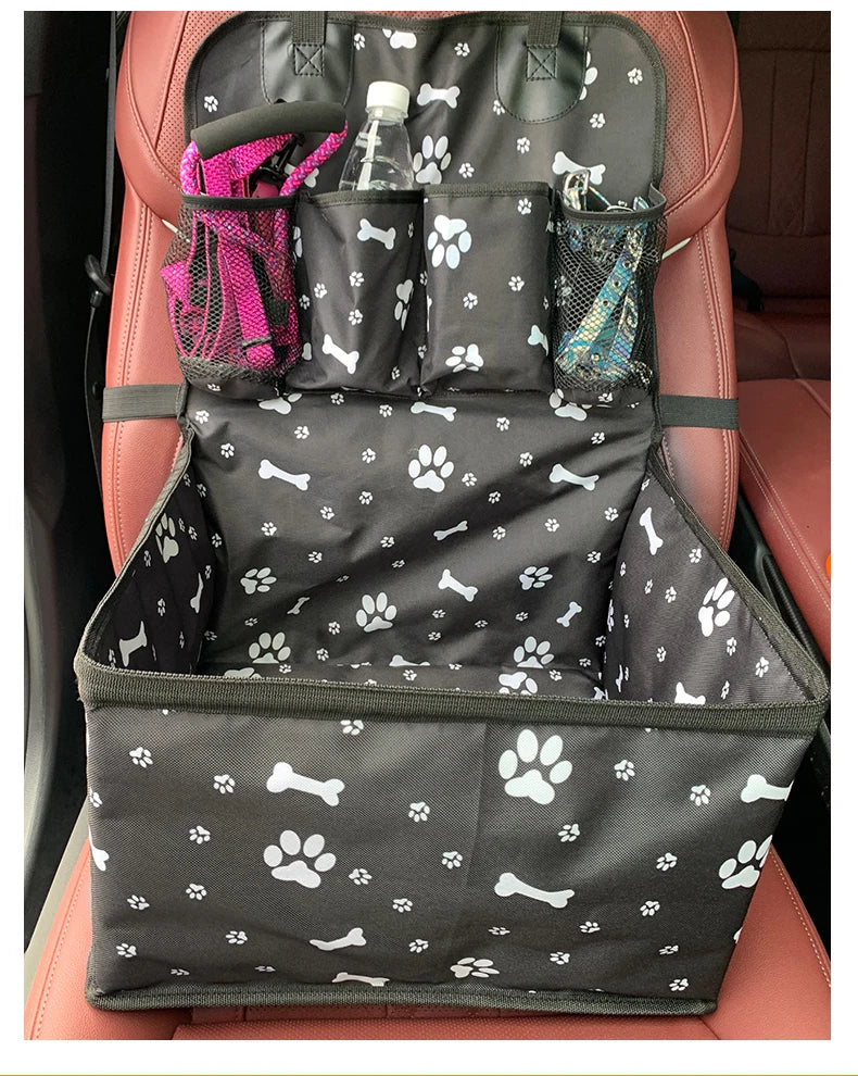 Dog Car Seat with Storage Pockets - Wavy Moon