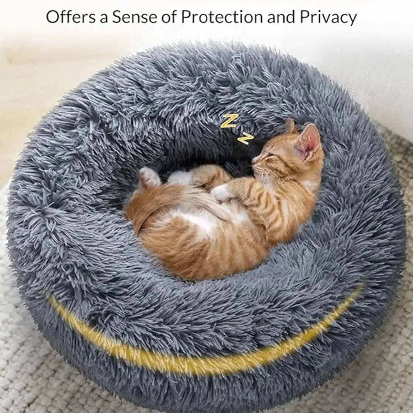 Round Soft Pet Bed - Wavy Moon