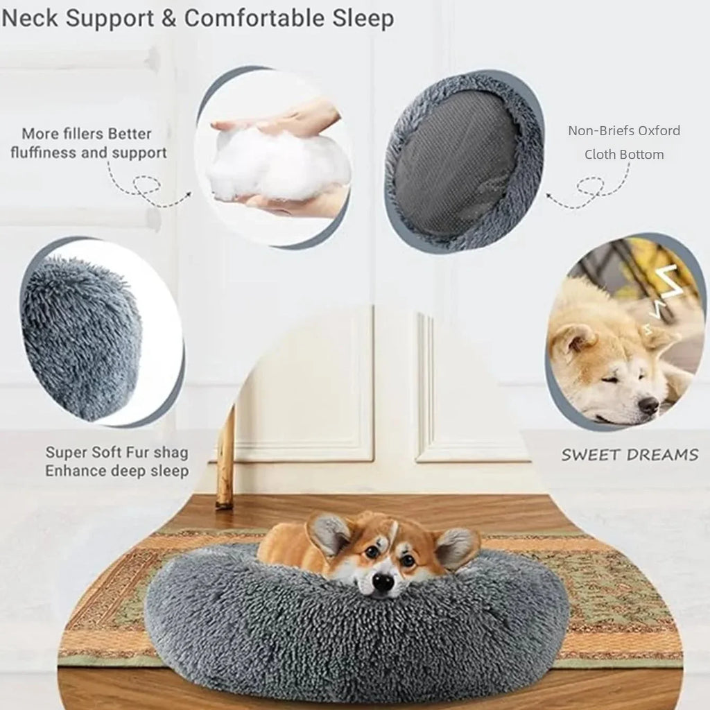 Round Soft Pet Bed - Wavy Moon 
