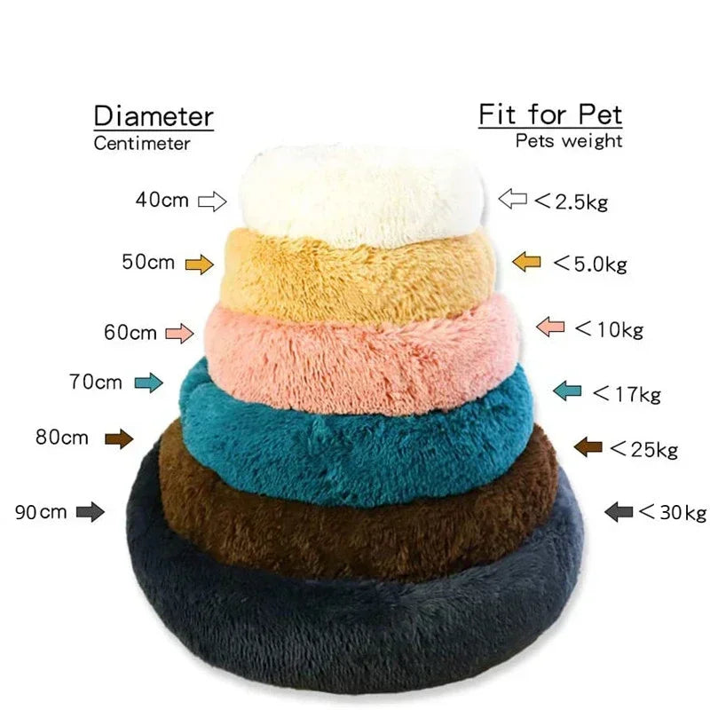 Round Soft Pet Bed - Wavy Moon 